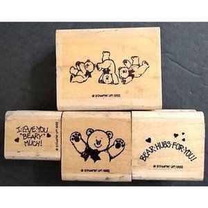 Stampin Up Rubber Stamp Lot Teddy Bears Bear Hugs For You I Love You Beary Much
